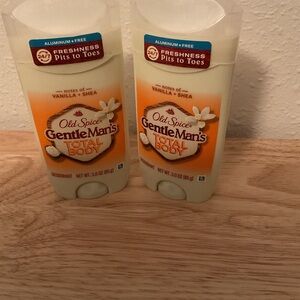 2 Pack Lot Old Spice Gentle Mans Total Body Deodorant Vanilla & Shea